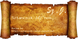 Sztancsik János névjegykártya