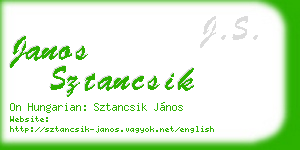 janos sztancsik business card